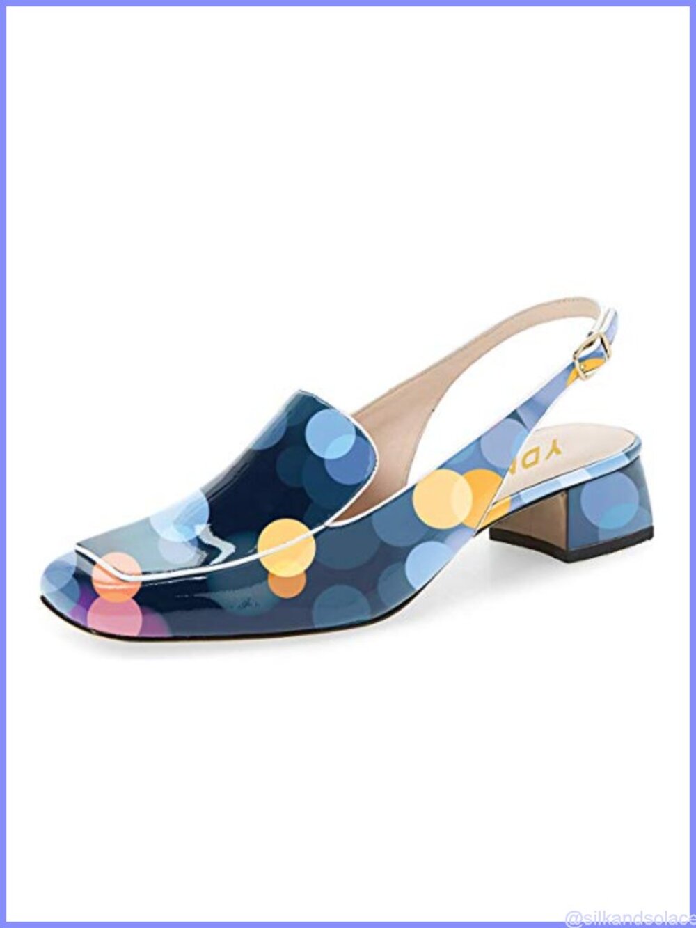 YDN Women's Slingback Block Low Heels Square Toe Formal Office Pumps